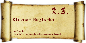 Kiszner Boglárka névjegykártya