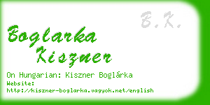 boglarka kiszner business card